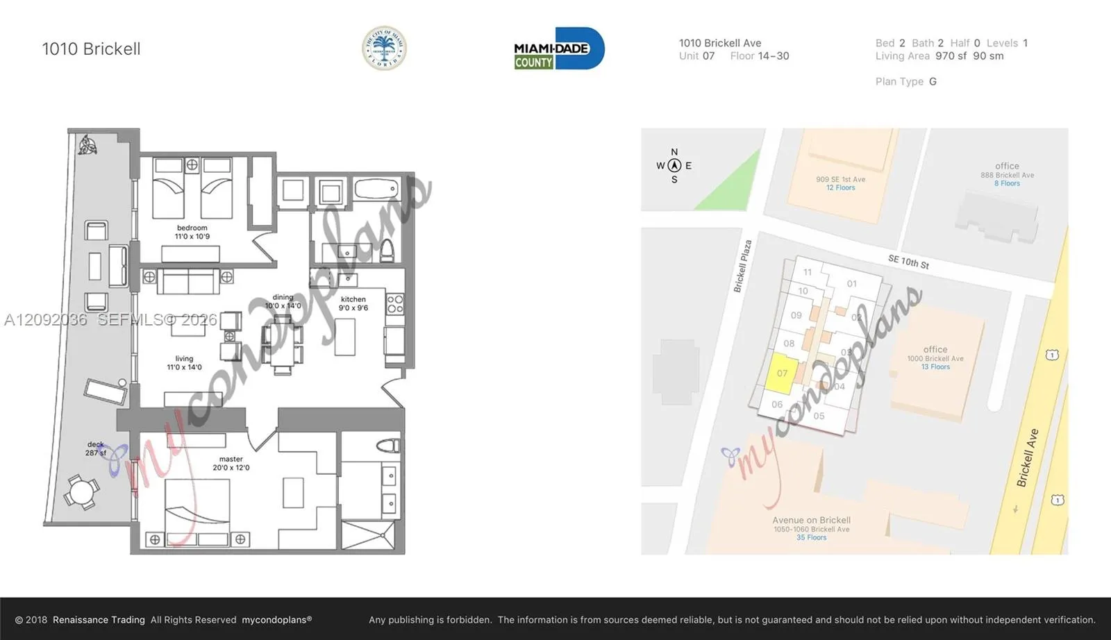 En Venta 1010 Brickell Avenue 2907, Miami, FL 33131, Miami, FL 33131