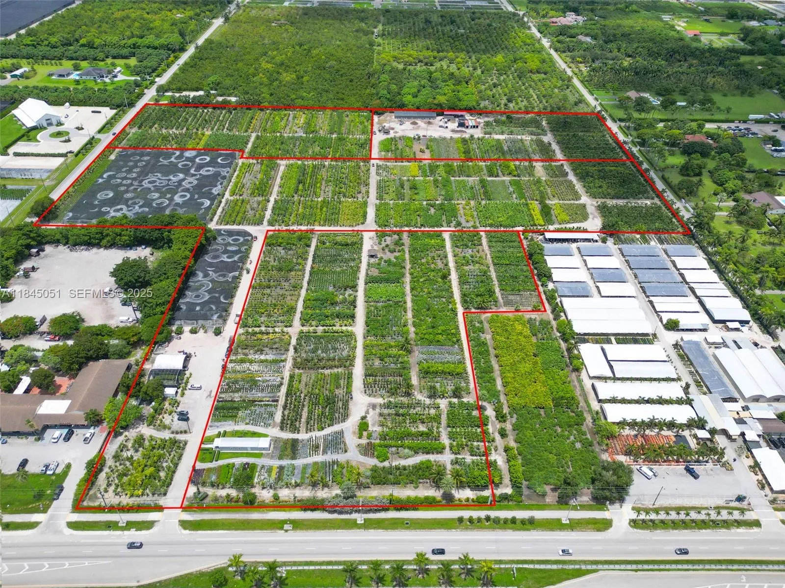 27.61 AC ON KROME AVE - MULTI FOLIO PROPERTY TURNKEY NURSERY BUSINESS. 527 FT ENTRANCE ON KROME AVE & 333 FT ON SW 192 ST & 333 FT ON 188 ST