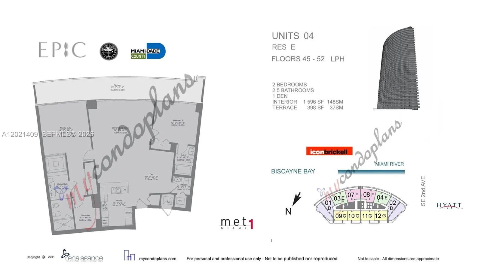 Foto de propiedad en 200 Biscayne Boulevard Way 5004, Miami, FL 33131 Miami con MLS#