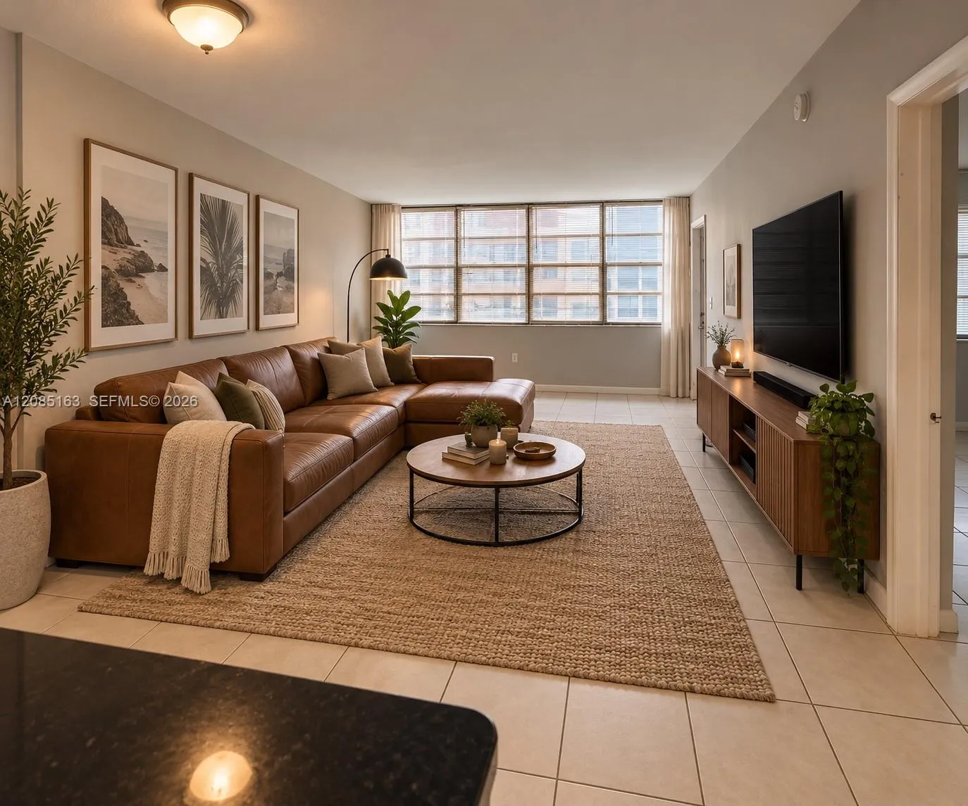 Images are virtually staged with furniture to illustrate the potential of the space.