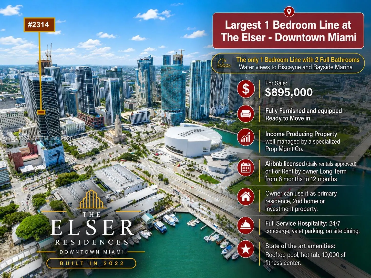 Foto de propiedad en 398 NE 5th Street 2314, Miami, FL 33132 Miami con MLS# 