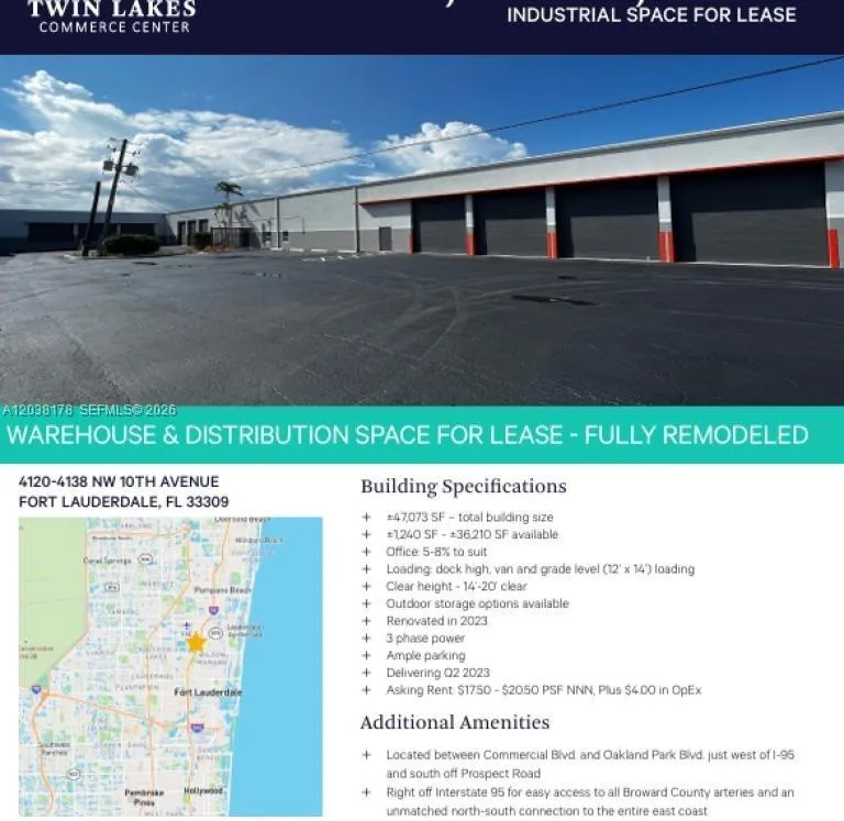 Foto de propiedad en 4132 NW 10th Avenue 4, Oakland Park, FL 33309 Oakland Park con MLS# 