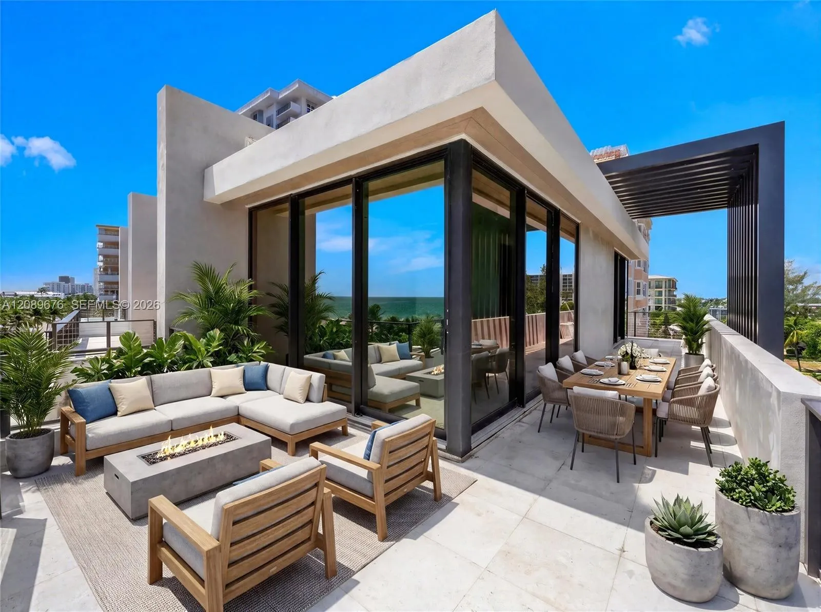 Rendering, virtually staged. Fourth-floor terrace.