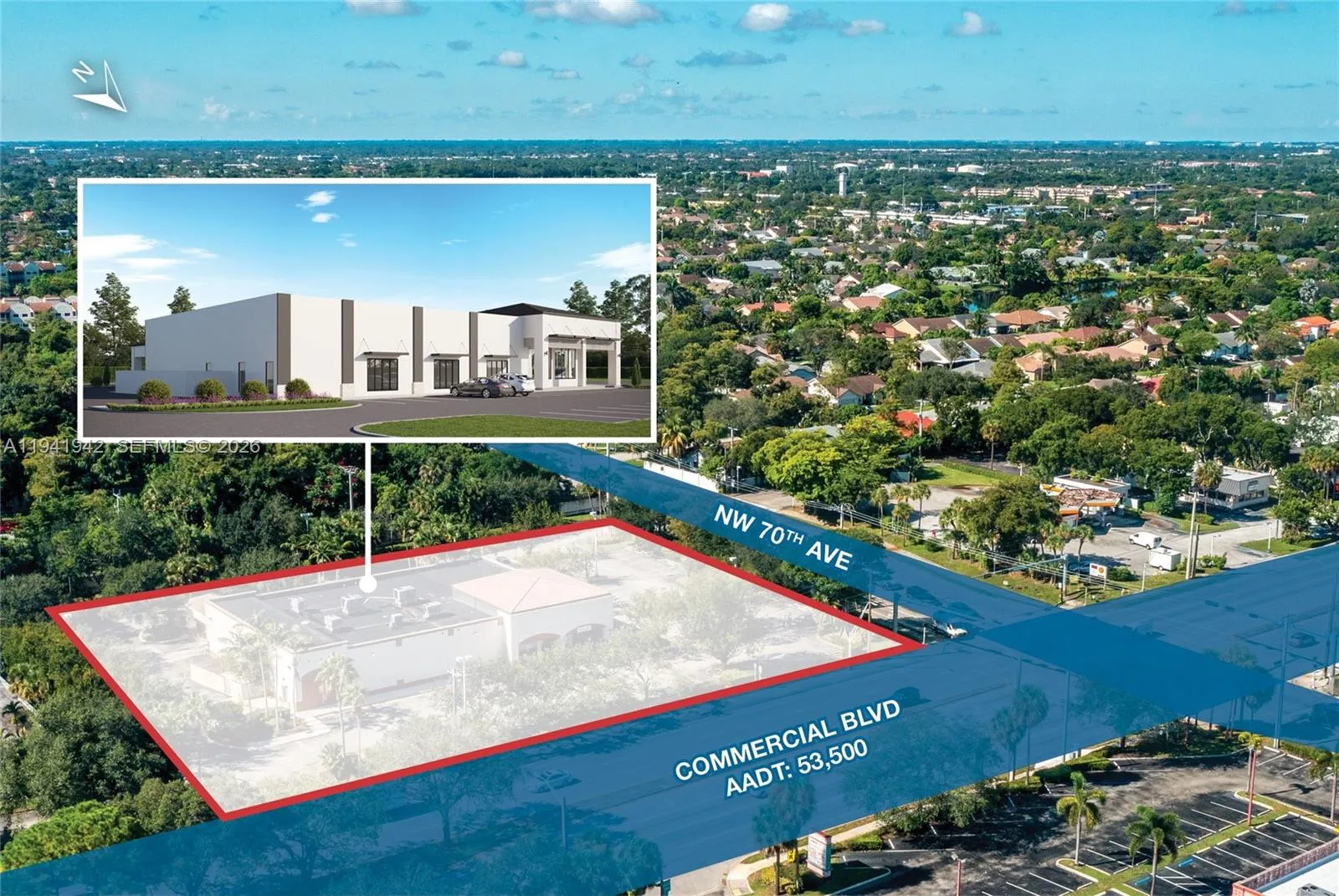 Foto de propiedad en 6980 W Commercial Boulevard, Lauderhill, FL 33319 Lauderhill con MLS# 