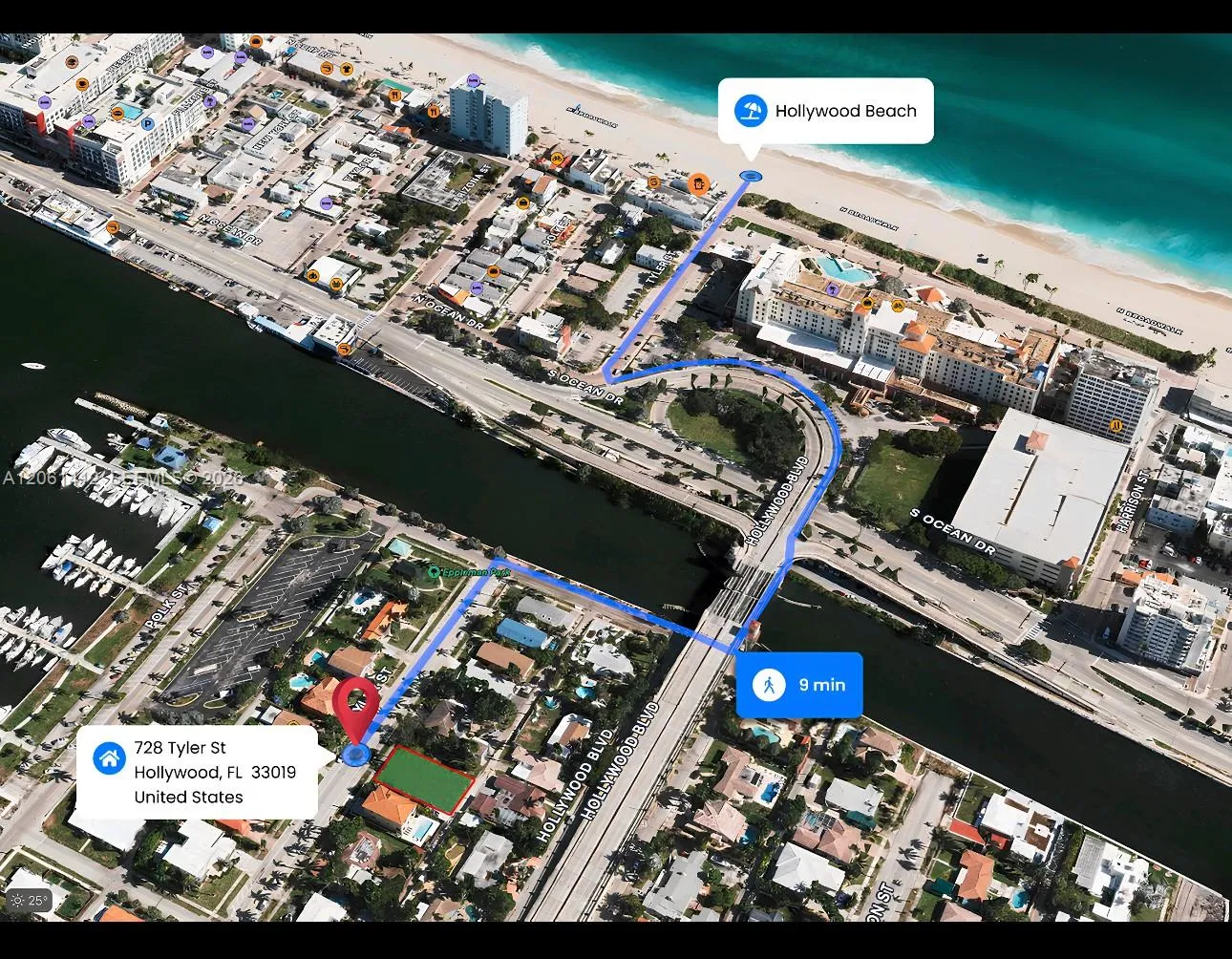 Foto de propiedad en 728 Tyler Street, Hollywood, FL 33019 Hollywood con MLS# 