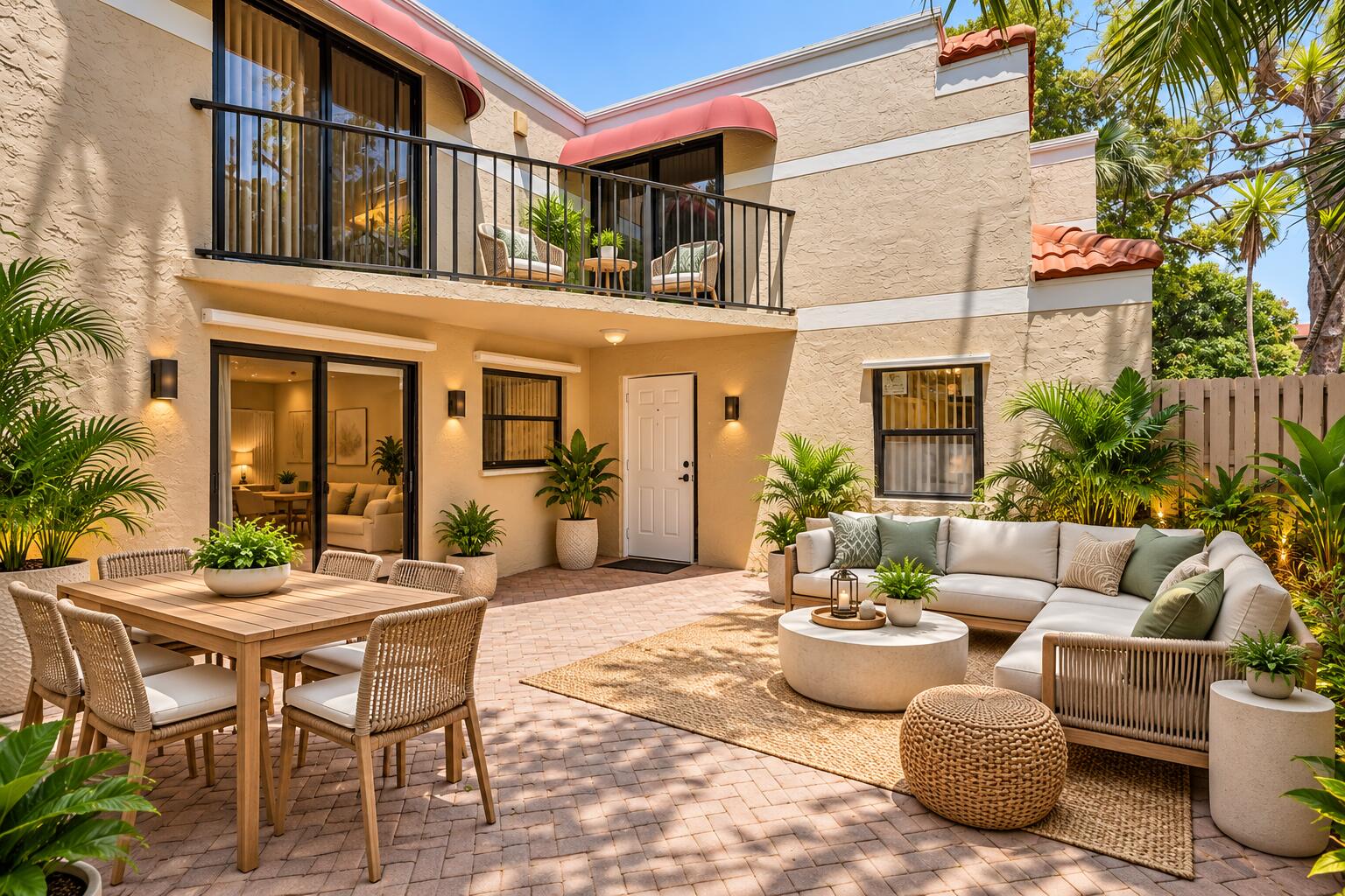 Fenced Courtyard is great for privacy, pets, and family and friends