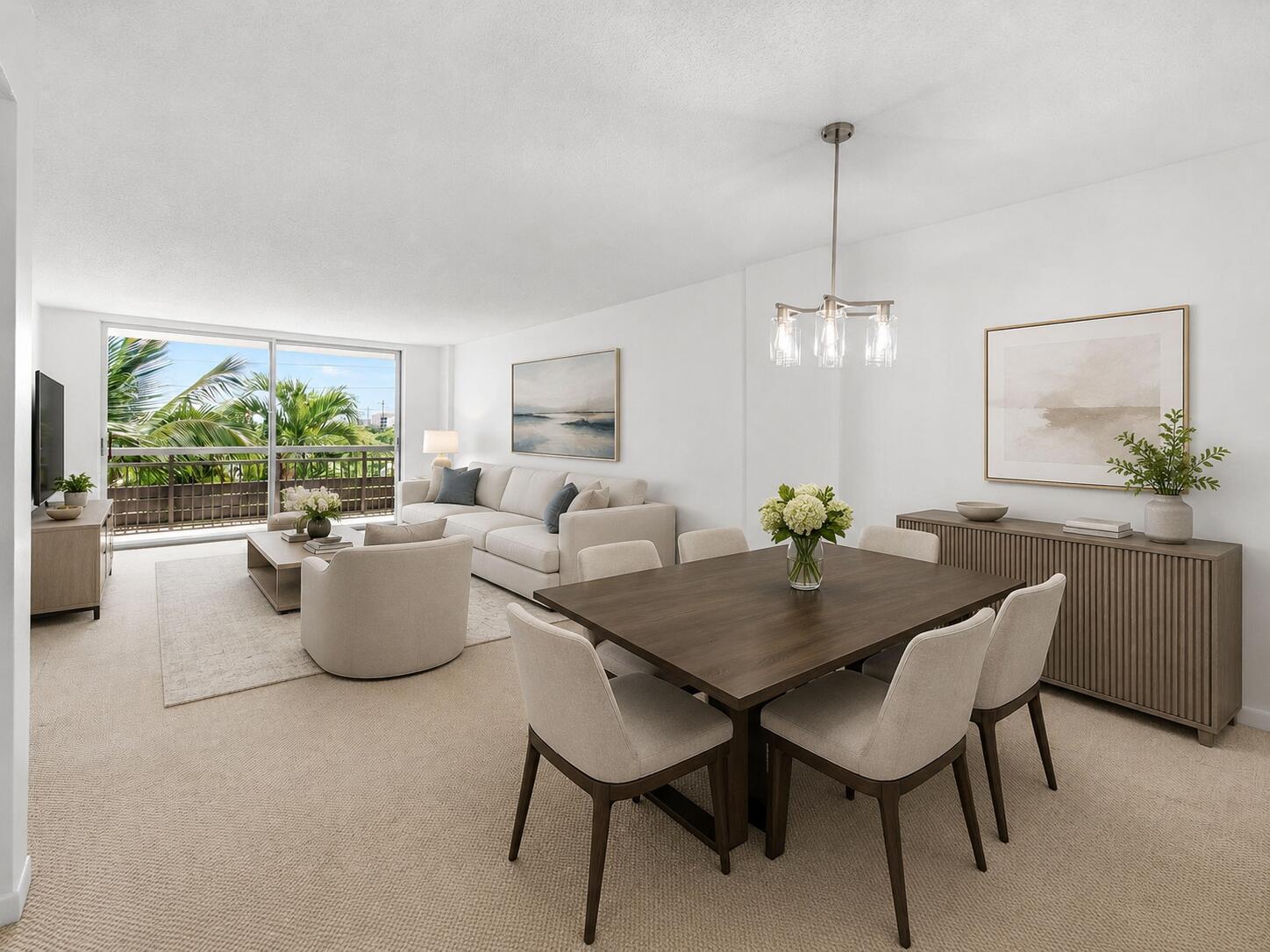 Dinning- Living Room- Staged