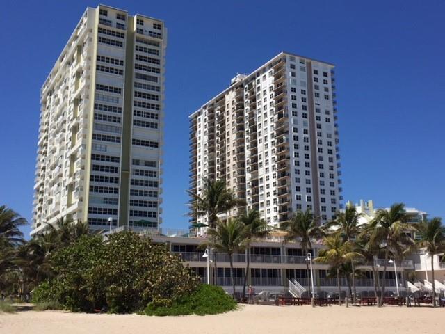 Pompano Beach Club buildings from the beach