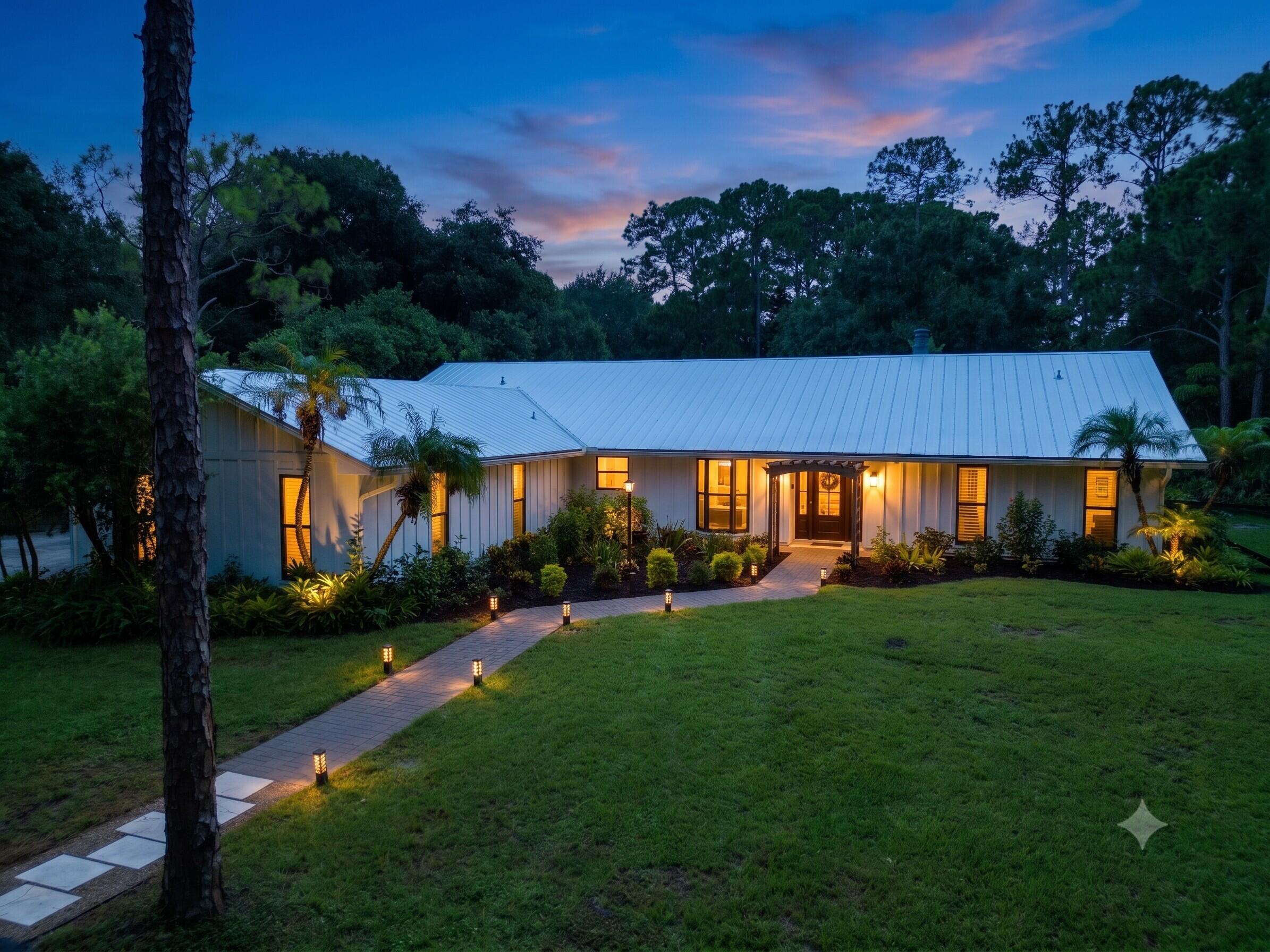 The home at dusk
