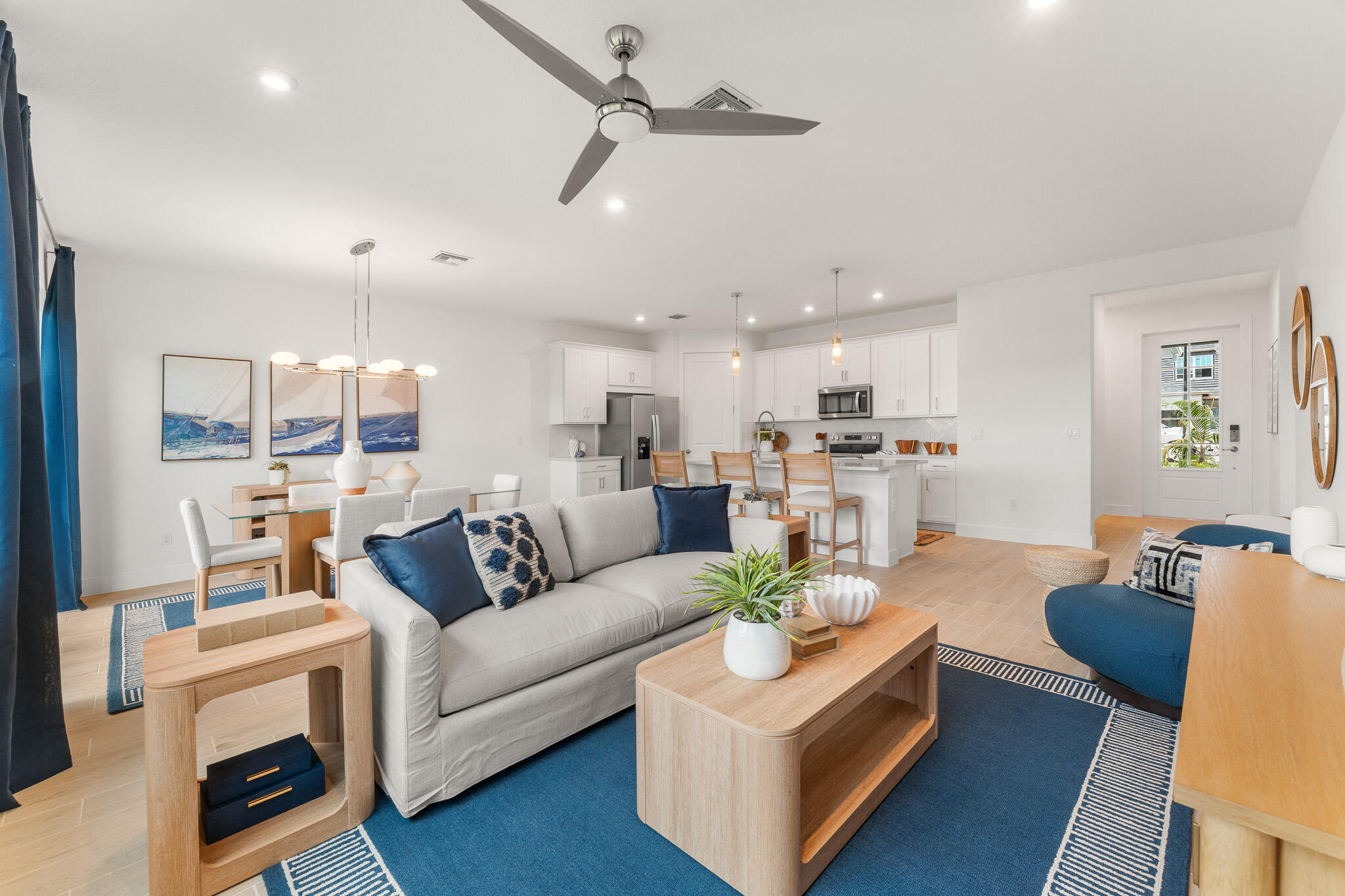 Stock photos represent builder's floorplan