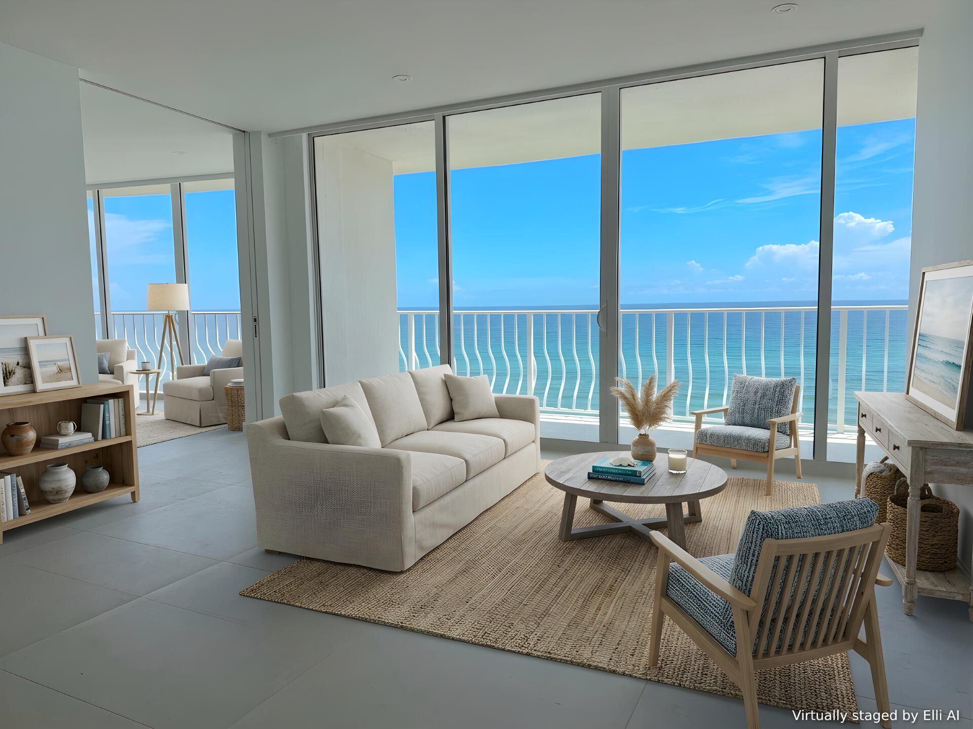Direct ocean exposure from every major room *virtually staged