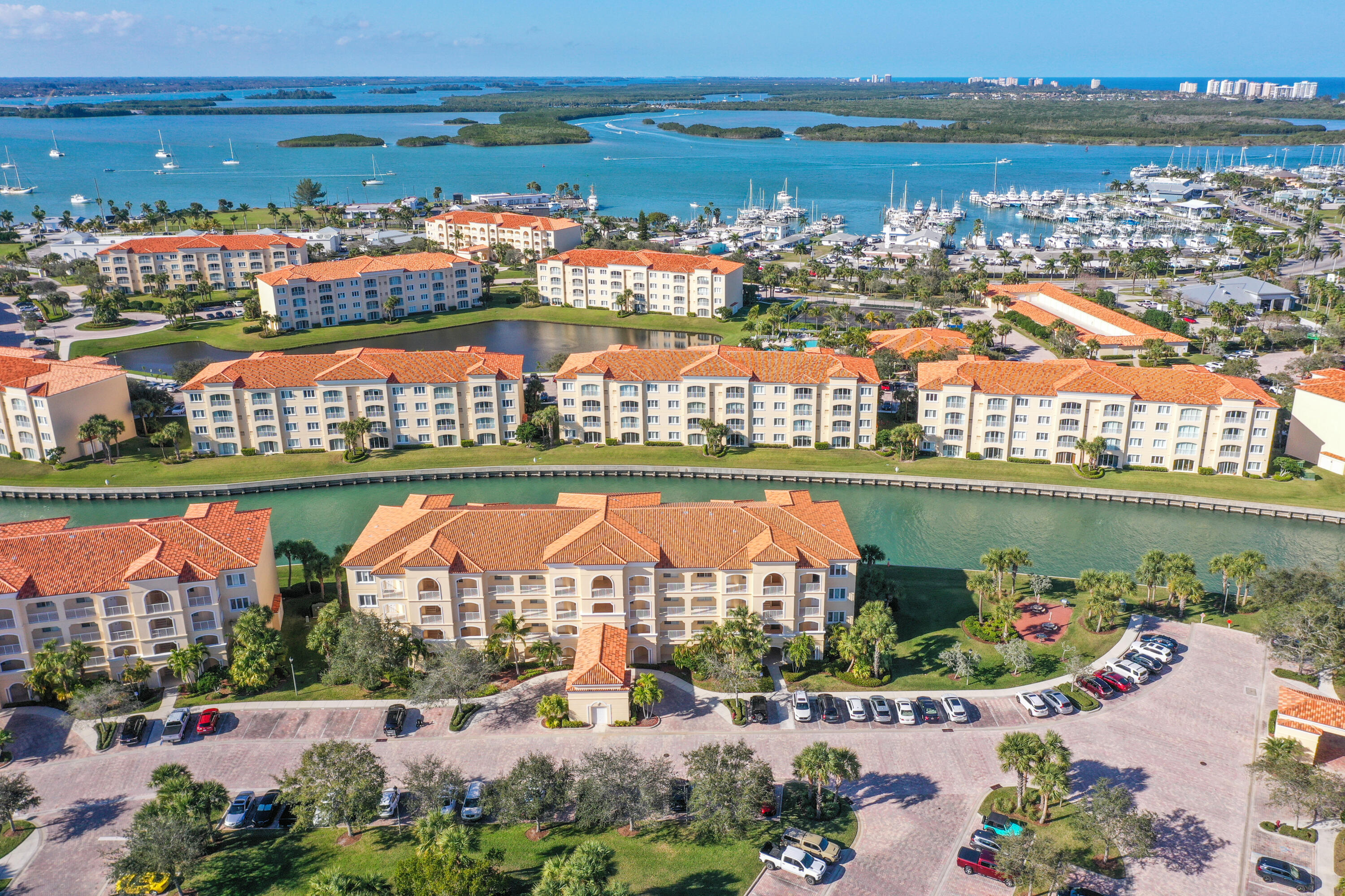 First floor condo overlooking canal. Near grill area and extra parking.