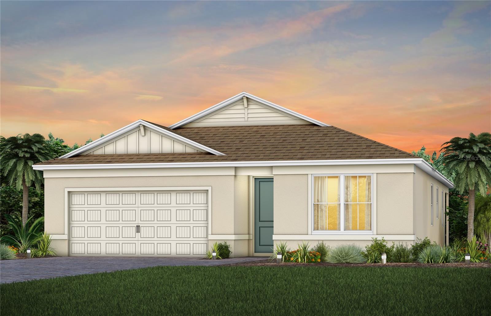 Exterior Design. Artistic rendering for this new construction home. Pictures are for illustrative purposes only. Elevations, colors and options may vary.