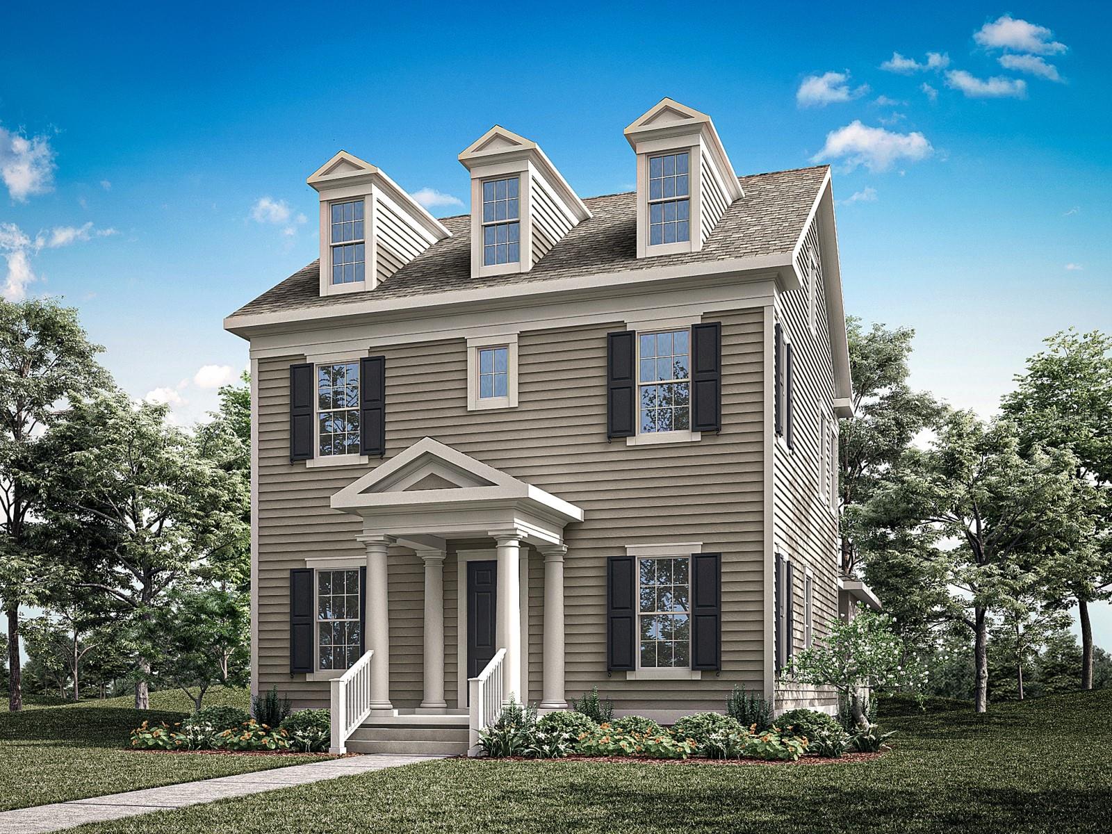 Island Village at Celebration - Hatteras Floorplan - Colonial Elevation - Architect's Rendering