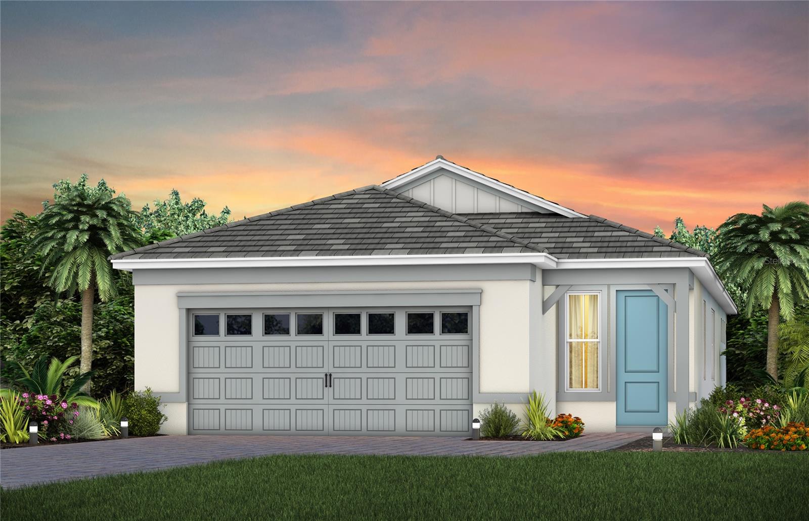 Exterior Design. Artistic rendering for this new construction home. Pictures are for illustrative purposes only. Elevations, colors and options may vary.