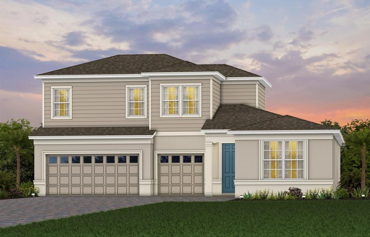 Exterior Design. Artistic rendering for this new construction home. Pictures are for illustrative purposes only. Elevations, colors and options may vary.