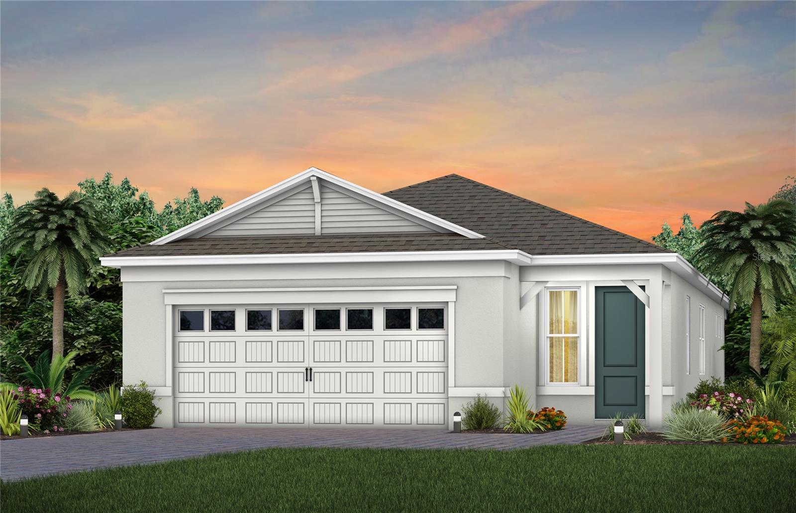 Exterior Design. Artistic rendering for this new construction home. Pictures are for illustrative purposes only. Elevations, colors and options may vary.