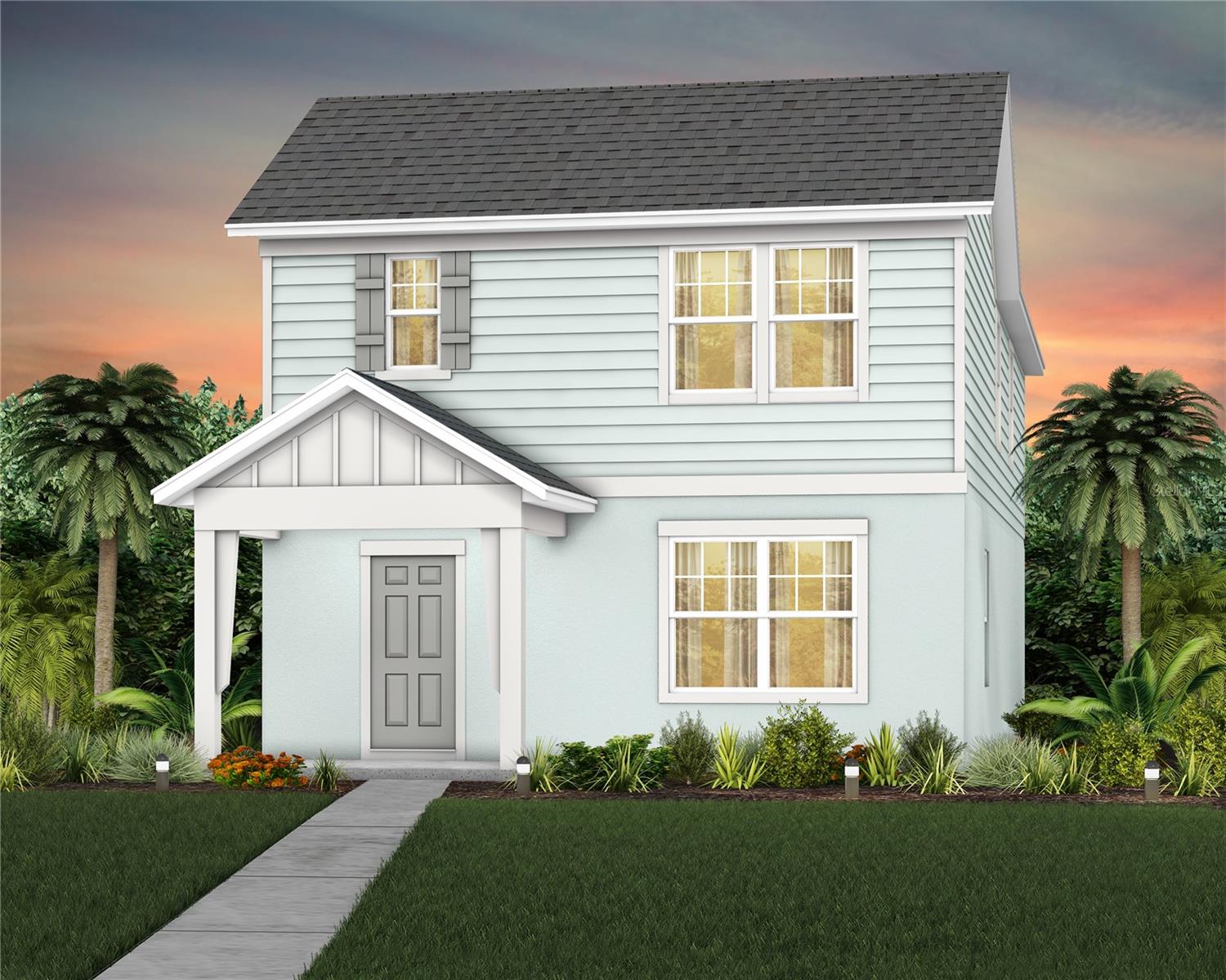 Exterior Design. Artistic rendering for this new construction home. Pictures are for illustrative purposes only. Elevations, colors and options may vary.