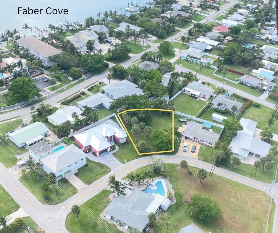 Aerial of Coral Circle. Lot lines are not accurate